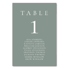 Sage Grönt Boho-minimalistiskt sittande Bordsnumme Bordsnummer
