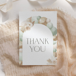 Sage Grönt Boho Pampas Grass Baby Shower Tack Kort
