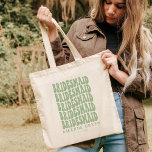 Sage Grönt Boho Retro Personlig Bachelorette Tygkasse<br><div class="desc">Är du tittar för perfektens möhippa-gåva? Se bara vår grönt personlig Bho retro till väskan! Den här väskan är perfekt för vilken brid som helst att be om och kan vara personlig med dina egna speciella meddelanden. Vår tote-väska är också underbar för använda som en gåva till brudgummen, eller som...</div>
