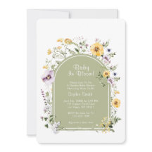 Sage Grönt Boho Rustic Baby in Bloom Baby Shower