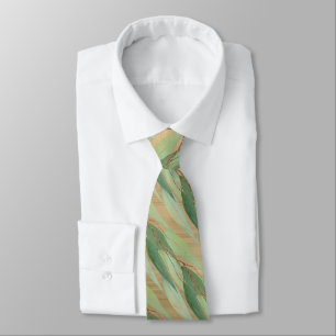 SAGE GRÖNT BOTANICAL EUCALYPTUS GULD TIE SLIPS