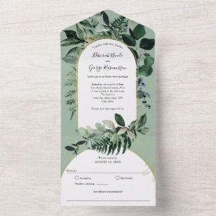 Sage Grönt, botaniskt Modern Bohemian Arched All I