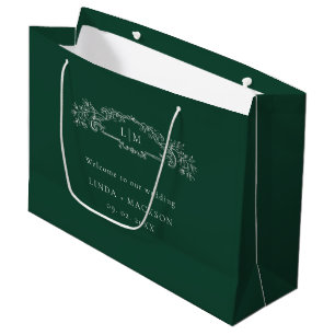 Sage Grönt botaniskt vapensköld monogram bröllop