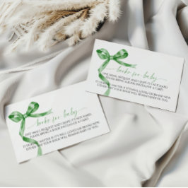 Sage Grönt Bow Bok för Baby-höljeskort Tilläggskort