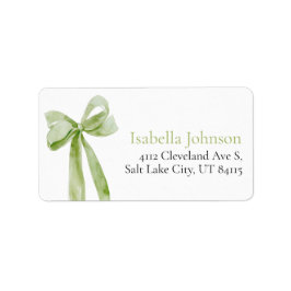 Sage Grönt Bow Hon Gifter sig Adress Adressetikett