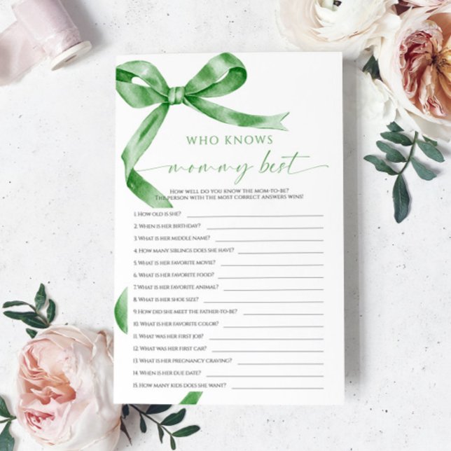 Sage Grönt Bow som känner till Mammans bästa spel (Skapare uppladdad)