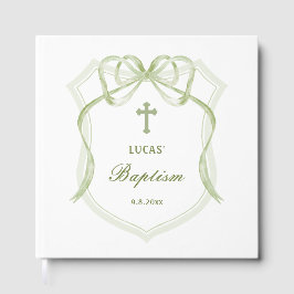 Sage Grönt Bow Vapensköld Baptism Gästböcker