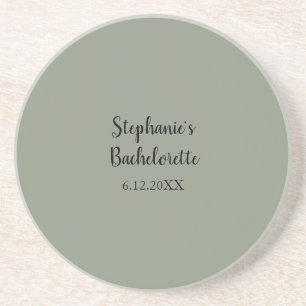 Sage Grönt Bröllop Bachelorette Namn Favor Gift Underlägg