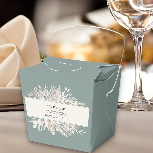 Sage Grönt Bröllop Foliage Duet Botanical Presentaskar (Sage green botanical wedding favor box - Foliage Duet wedding collection)