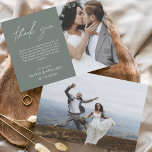 Sage Grönt Bröllop - tack för ditt kort Flyer<br><div class="desc">Budgetera Bröllop Tack för att du har ett foto på framsidan och baksidan. Tack-korten innehåller en modern handskriven kursiv skripttypografi som är elegant,  enkel och modern till använda efter att du bröllopsdag firande.</div>