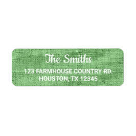 Sage Grönt Burlap Modern Rustic Returadress Etikett