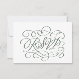Sage Grönt Calligraphy Bröllop Måltider OSA kort