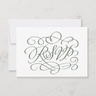 Sage Grönt Calligraphy Bröllop Måltider OSA kort
