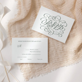 Sage Grönt Calligraphy Bröllop Måltider OSA kort