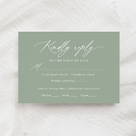 Sage Grönt Calligraphy Bröllop Menu OSA kort
