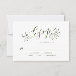 Sage grönt calligraphy rustic blommigt bröllop OSA Kort