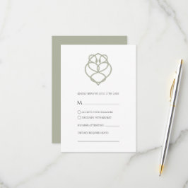 Sage Grönt Celtic Irish Svan Kärlek Knot Bröllop OSA Kort