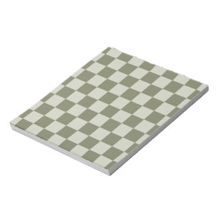 Sage Grönt Checkerboard Anteckningsblock