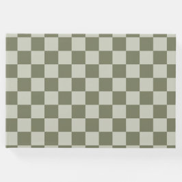 Sage Grönt Checkerboard Gästböcker