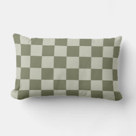 Sage Grönt Checkerboard Lumbarkudde