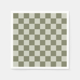 Sage Grönt Checkerboard Pappersservett