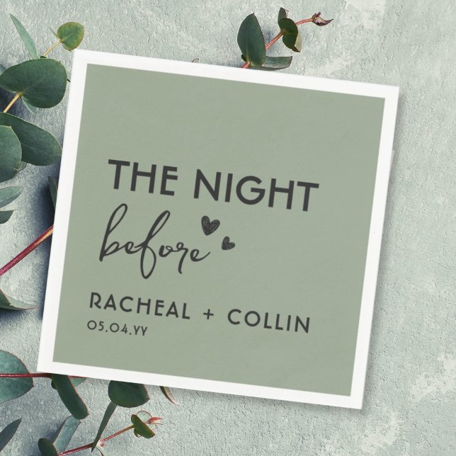 Sage Grönt Chic Enkel modern repetitionsmiddag Pappersservett (Skapare uppladdad)