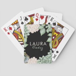 Sage Grönt Chic Land Blommigt & Foliage Ram Casinokort