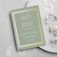 Sage Grönt Chic Modern Minimalist Elegant bröllop