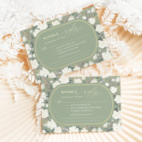 Sage Grönt Chinoiserie Ivory Flowers Bröllop OSA