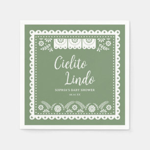 Sage Grönt Cielito Lindo Talavera Baby Shower Pappersservett