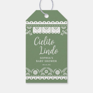 Sage Grönt Cielito Lindo Talavera Baby Shower Presentetikett
