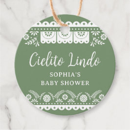 Sage Grönt Cielito Lindo Talavera Mexikanska Baby Gåvor Etiketter