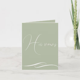 Sage Grönt Client Gift Logotyp Bröllop Vows Bookle Kort