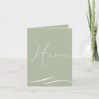 Sage Grönt Client Gift Logotyp Bröllop Vows Bookle Kort