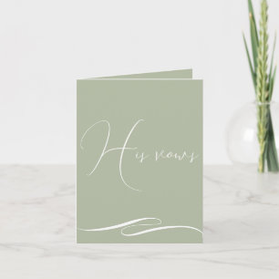 Sage Grönt Client Gift Logotyp Bröllop Vows Bookle Kort