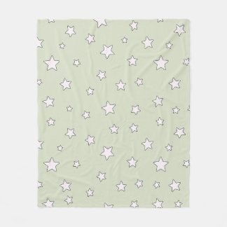 Sage Grönt Cute Aesthetic Stars Mönster Fleecefilt