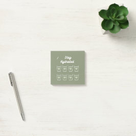 Sage grönt Cute Vatten Drinking Tracker Post-it Block