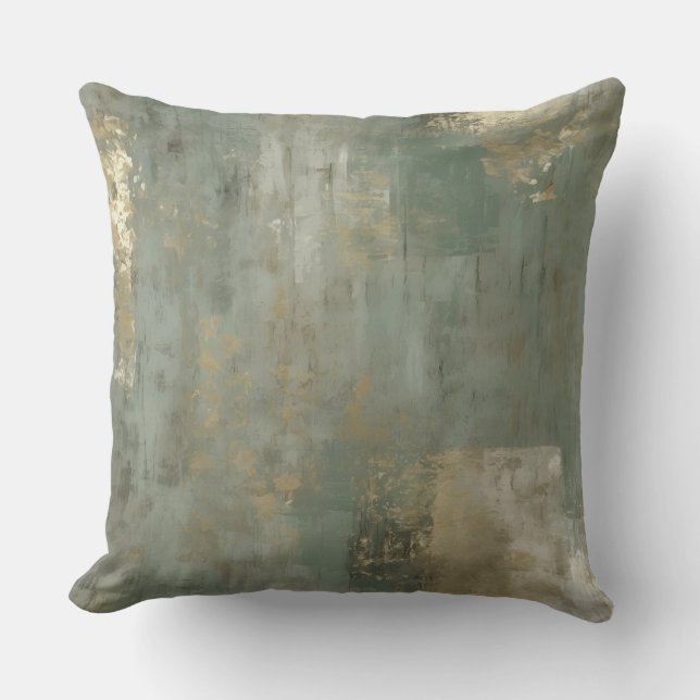 Sage Grönt Decorative Pillow med Abstract Design Kudde (Framsida)