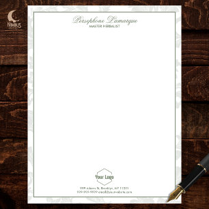 Sage Grönt Delicate Letterhead Herbal Business Brevhuvud