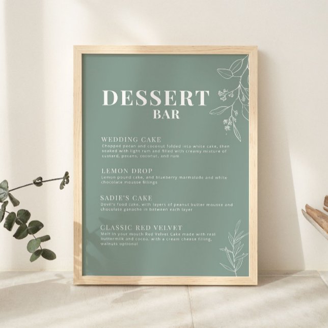 Sage Grönt Dessert Pub Bröllop-tecken Poster (Skapare uppladdad)