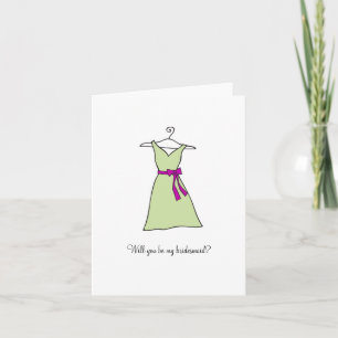 Sage Grönt Dress, blir du min brud? Inbjudan