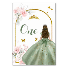 Sage Grönt Dress Guld Royale Princess XV Años Bordsnummer