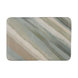 Sage Grönt Dusty Blue Beige Cream Abstrakt Rand Badrumsmatta