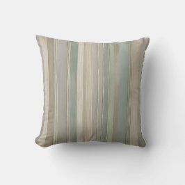 Sage Grönt Dusty Blue Taupe Grått Farmhouse Rand Kudde