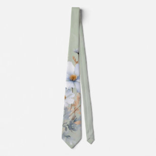 Sage Grönt Dusty Blue Wildblomma Bröllop Slips