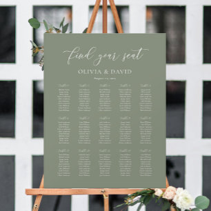 Sage Grönt Elegant 15 bord sittdiagram Poster
