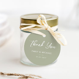 Sage Grönt Elegant Calligraphy Bröllop Gåvor Etiketter