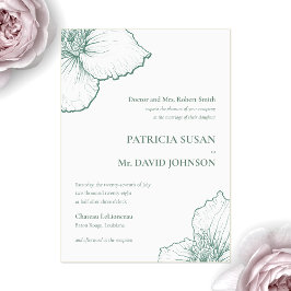 Sage Grönt Elegant Clematis Drawn Blommigt Bröllop