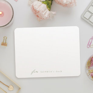 Sage Grönt Elegant Personlig Stationery Anteckningskort