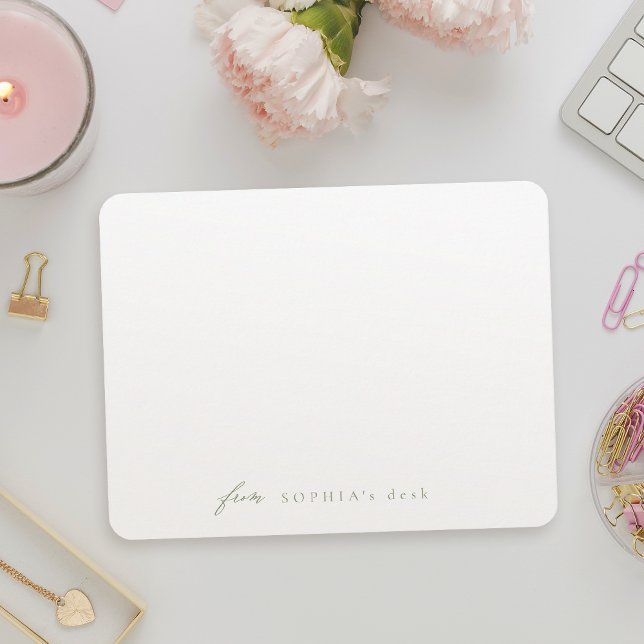 Sage Grönt Elegant Personlig Stationery Anteckningskort (Sage Green Simply Elegant Personalized Stationery Note Card)